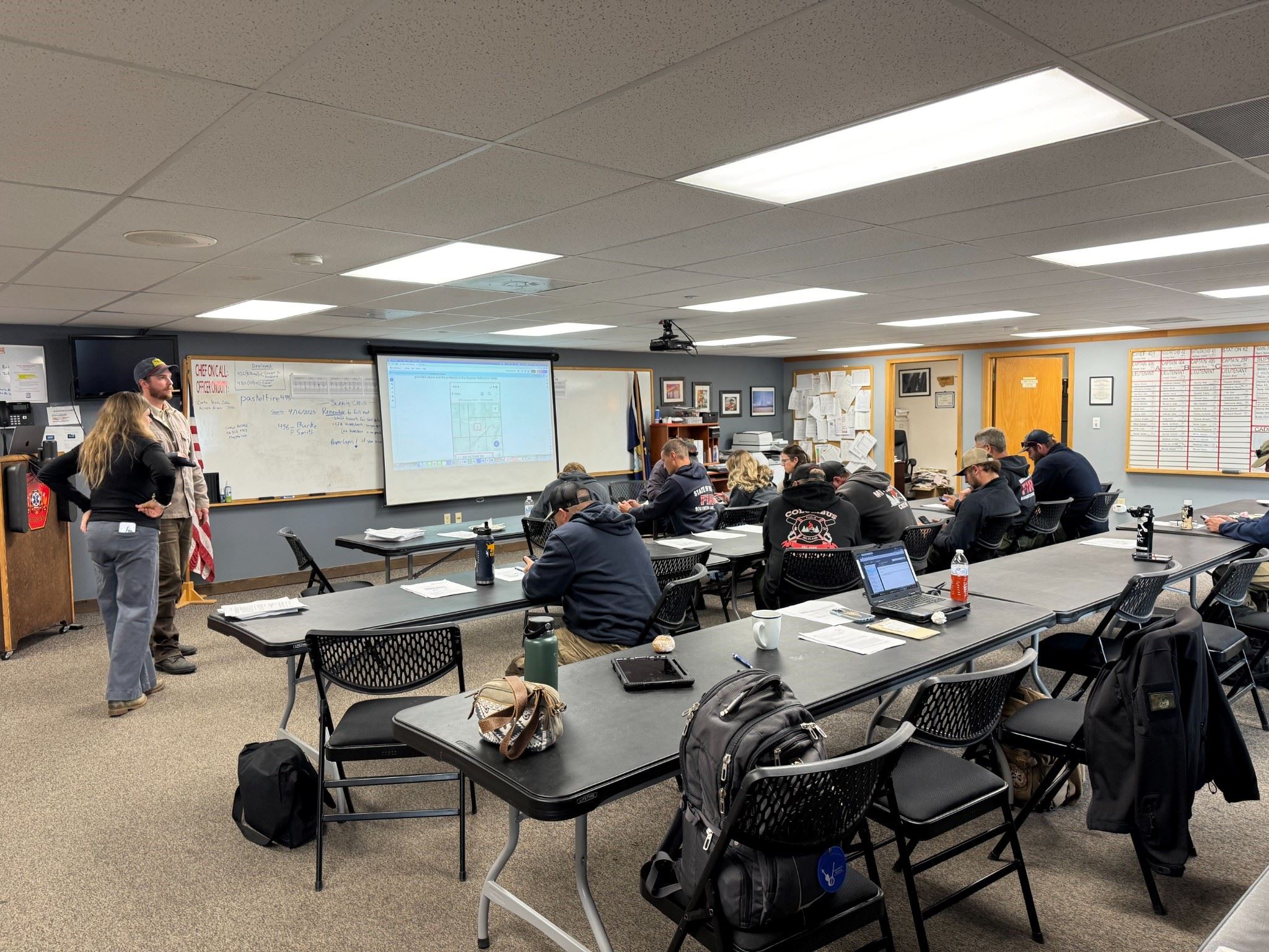 classroom with Emergency Service Personnel Wire Team Training